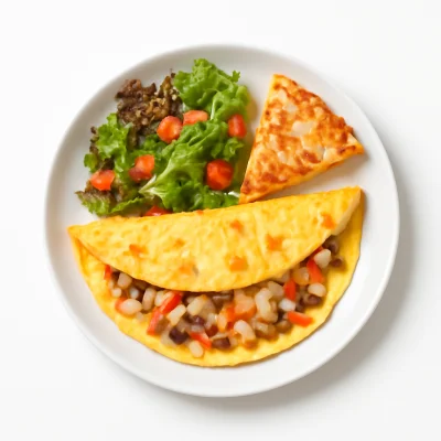 Omelette Tris (mit Schinken, Champignons, Paprika)