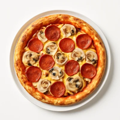 Pizza Peperoniwurst Funghi