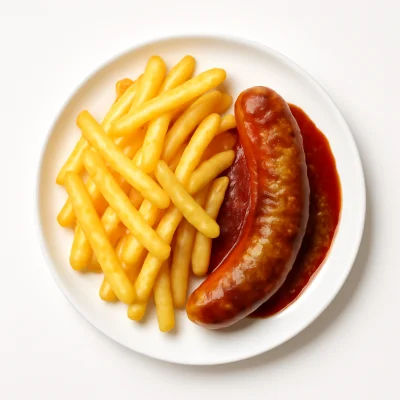 Currywurst mit Pommes Frites