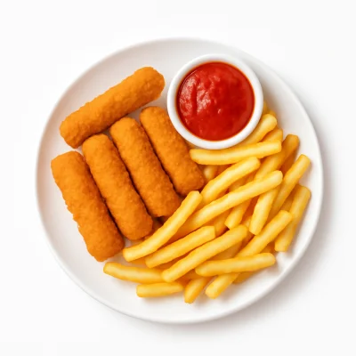 5 Mozzarella Sticks mit Pommes