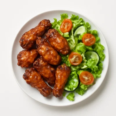 Chicken Wings (6 Stk) mit Salat