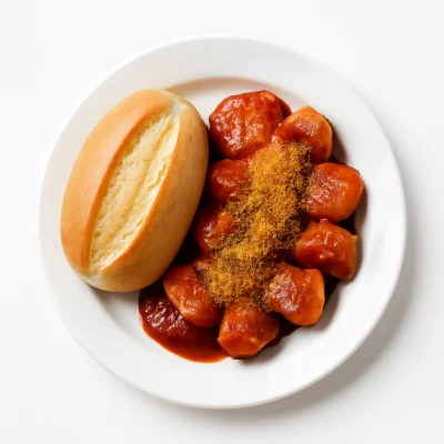 Currywurst mit Brötchen