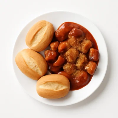 Curry- und Käsekrakauer mit Brötchen