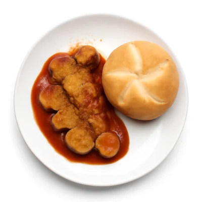 Veggie- Currywurst mit Brötchen
