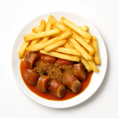 Veggie- Currywurst mit Pommes