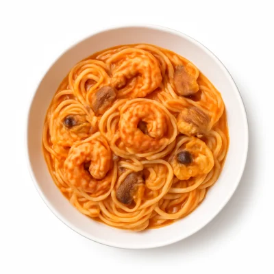 Spaghetti funghi e Scampi