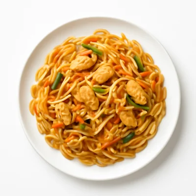 Gebratene Nudeln mit Huhn
