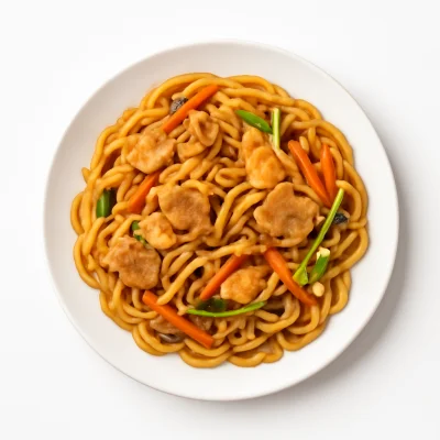 Gebratene Nudeln mit Schweinefleisch 