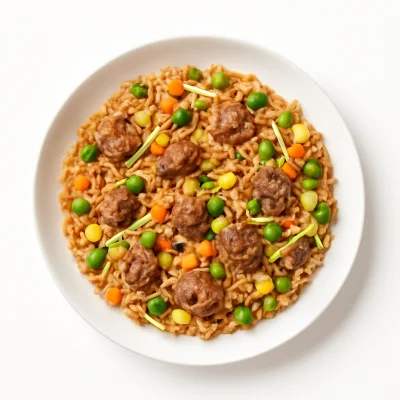 Gebratener Reis mit Rindfleisch 