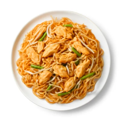 Gebratene Glasnudeln mit Huhn 