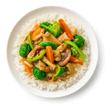 Schweinefleisch Chop Suey (Reis)