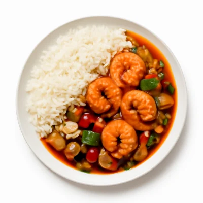 Großgarnelen Kung-Pao (Reis)