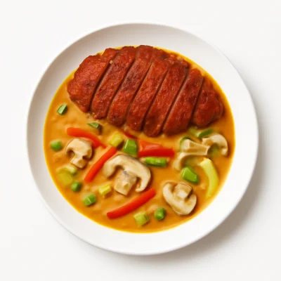 Knusprige Ente mit Curry (Reis)