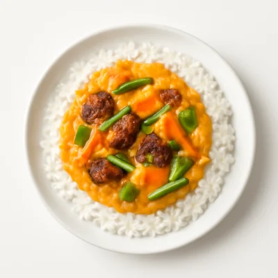 Thai-Curry vom Rind (Reis)