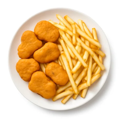 Kindermenü, 6er Nuggets mit Pommes, 1 Capri Sonne, 1 Spielzeug