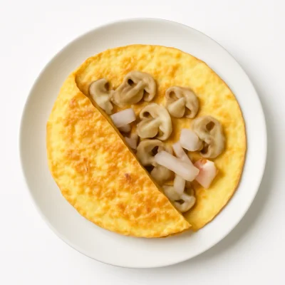 Omlette mit Truthahnschinken und Champignons