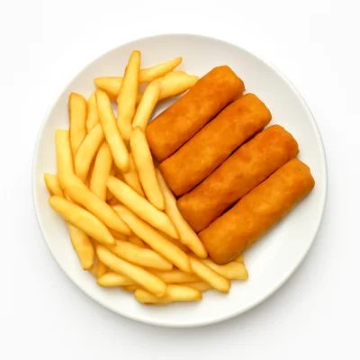 Fischstäbchen mit Pommes