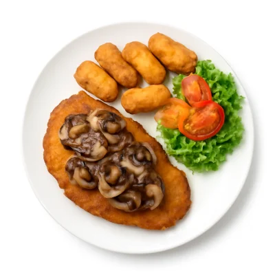 Zwiebel-Champignon-Schnitzel