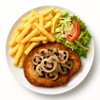 Zwiebel-Champignon-Schnitzel