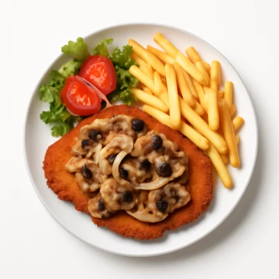 Zwiebel-Champignon-Schnitzel