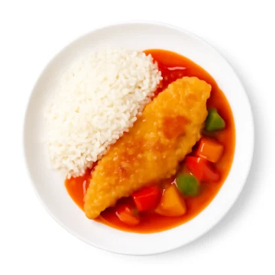 Gebackenes Fischfilet süß-sauer