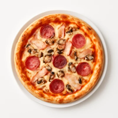 Pizza Funghi-Salami-Prosciutto