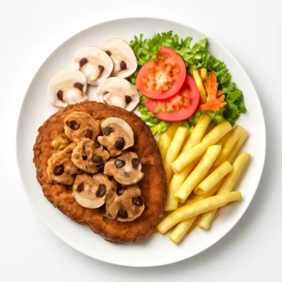 Zwiebel-Champignon-Schnitzel