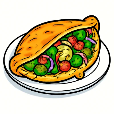 Pizza Calzone Vegetarisch (zugeklappte Pizza)