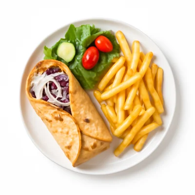 Gyros mit Tzatziki und Zwiebeln