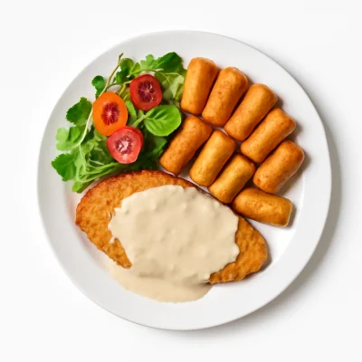 Schnitzel in Rahmsoße