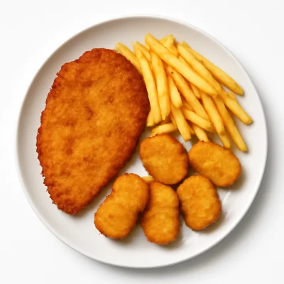 Hähnchen-Nuggets mit Pommes