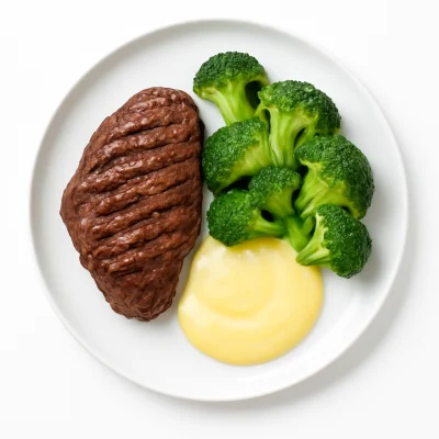 Rumpsteak mit Broccoli und Sauce Hollandaise