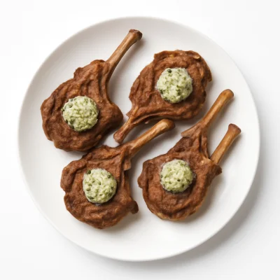 Lammkotelett 4 Stück mit Kräuterbutter