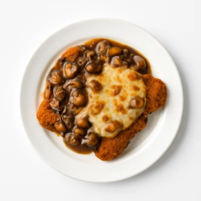Jägerschnitzel überbacken mit Käse