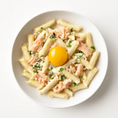 Penne Carbonara di Salmone