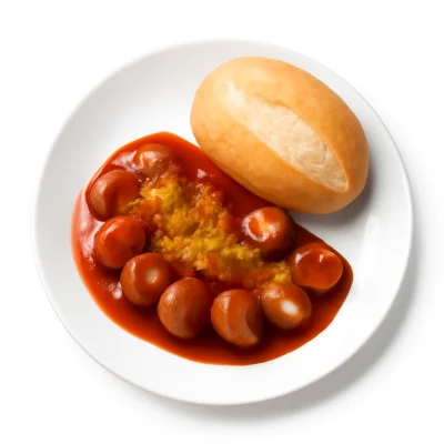 Currywurst mit Brötchen