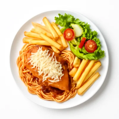 Petto di pollo con Spaghetti