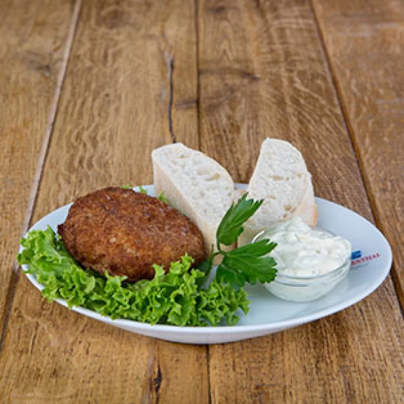 Hauseigene Fischfrikadelle (warm)
